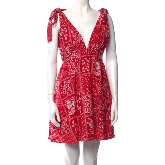House of Harlow 1960 Dresses & Skirts - NWT House of Harlow 1960 Red Linen Bandana Print Dress